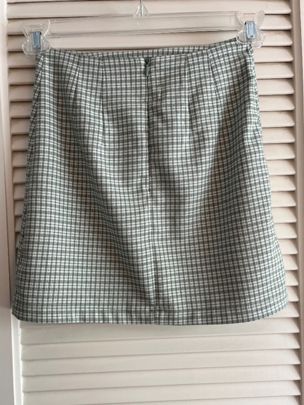 John Galt Brandy Melville Green Checked A-Line Mini Skirt Size XS (est) - Picture 2 of 9
